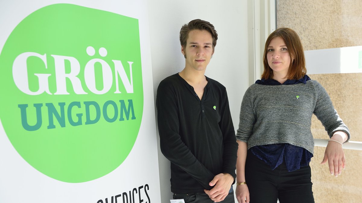 Magda Rasmusson och Lorentz Tovatt från Grön Ungdom